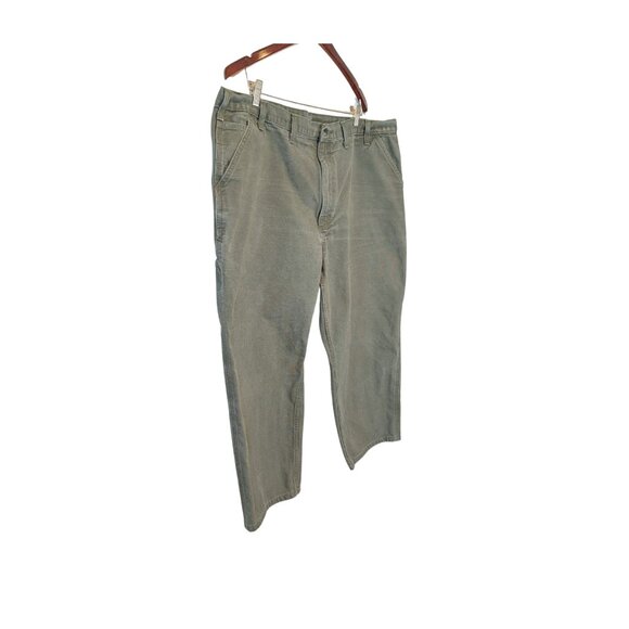 Carhartt Mens 44x30 Carpenter Pants Green B11 MOS Utility Work Dungaree Y2k - Picture 6 of 7